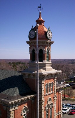 The Geauga County Courthouse on Chardon Square, as viewed from the Ferris wheel during the Maple Festival