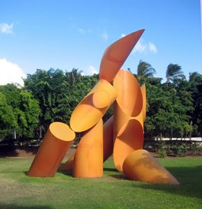 'Gate of Hope', painted steel sculpture by Alexander Liberman, 1972, University of Hawaii at Manoa