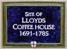 Lloyd's Coffee House plaque
