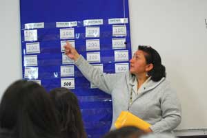 Instructor teaching the Yurok Language