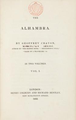 The Alhambra - a series of tales and sketches of the Moors and Spaniards (1832 London).jpg
