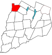 Otsego County map with the Town of Plainfield in Red