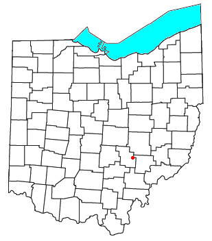 Location of Milligan, Ohio