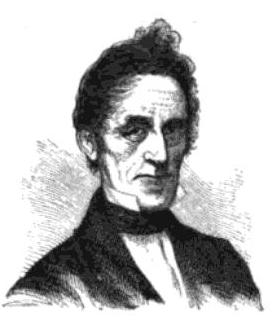 Black and white head and shoulders drawing of Daniel Pierce Thompson