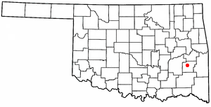 Location of Wilburton within Oklahoma