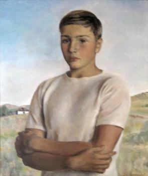 Portrait of Peter Wyeth Hurd (born 1930), oil on canvas painting by Henriette Wyeth, El Paso Museum of Art