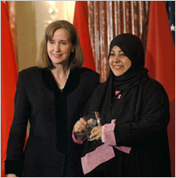 Paula Dobriansky, under secretary of state for democracy and global affairs with Dr. Samia al-Amoudi of Saudi Arabia March 7 2007 in Washington.jpg