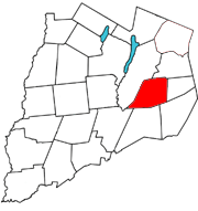 Otsego County map with the Town of Westford in red