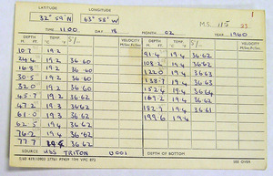 USS Triton Ocean Data 1960