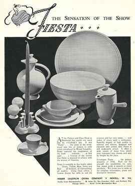 Introductory advertisement for Fiesta from Feb 1936 issue Crockery and Glass Journal