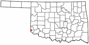 Location of Hollis, Oklahoma