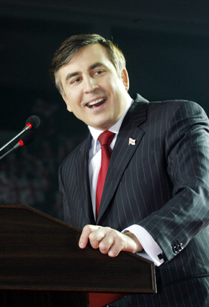 President of Georgia Mikheil Saakashvili in Tbilisi, March 22, 2008