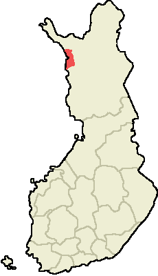 Muonio Suomen maakuntakartalla