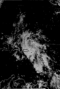 Satellite image of the tropical system near Puerto Rico