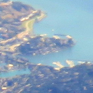Aerial view of Richardson Bay, September 2019 (cropped to Corinthian Island)