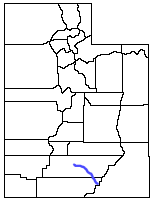 Location of the Escalante River within Utah
