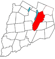 Otsego County map with the Town of Middlefield in Red