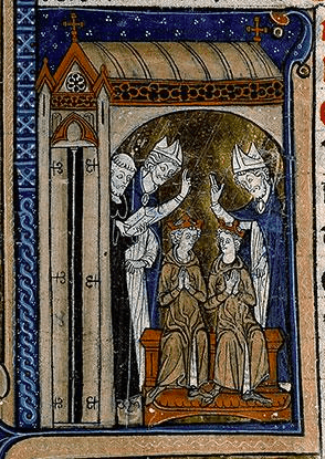 Louis III et Carloman furent couronnés rois en 879 par l'archevêque de Sens Anségise, dans l'abbaye bénédictine Saint-Pierre-et-saint-Paul de Ferrières en Gâtinais.png