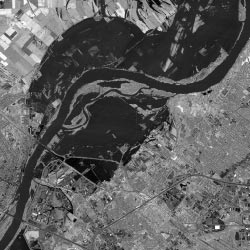 Satellite image of Missouri River during Great Flood of 1993