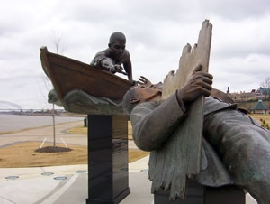 Memorial in Tom Lee Park in Memphis, Tennessee, commemorating the heroic rescue of 32 lives. (2008)