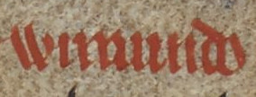 Wimund (British Library Cotton MS Vespasian B VI, folio 122v)