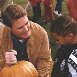Governor Bayh visits with young Hoosiers at the opening of the new Fort Benjamin Harrison State Park in Indianapolis