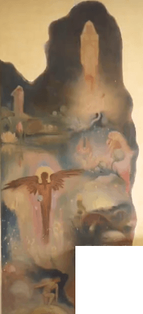 Mural painting (left part) by W. B. Yeats and George William Russell (Æ), with Theosophical themes. In the Drawing Room, at 3 Ely Place Upper, Dublin (former meeting place for the Theosophical Society)
