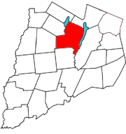 Otsego County map with the Town of Otsego in Red