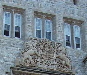 Coats of arms of Canada on Currie Hall Mackenzie Building Royal Military College of Canada.JPG