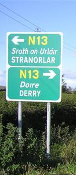 Derry Stranorlar N13 roadsign cropped