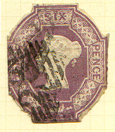 GB 6d Embossed Postage Stamp