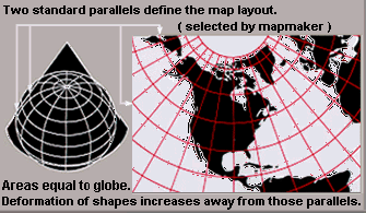 USGS map Albers conic tall