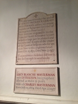 Saint Giles Church, Camberwell plaque to Charles Masterman
