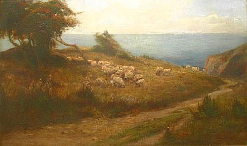 Hilda Annetta Walker Sheep grazing above Runswick Bay 1902 (B)