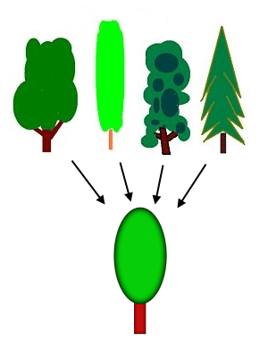 Generalization process using trees PNG version
