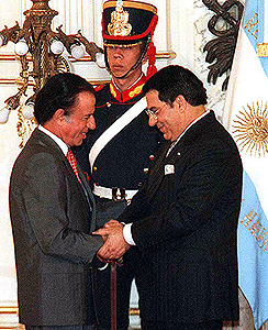 Zine El Abidine Ben Ali and Carlos Menem