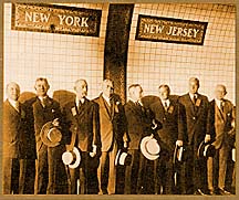 People standing by the border of the newly constructed Holland Tunnel