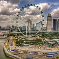 Aerial perspective of the Singapore Flyer
