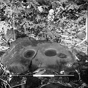F 2 070 182 Uk Uni grinding stone 1957 Myer's plantation, Samoa
