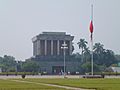 Flag flown half-staff at the Ho Chi Minh Mausoleum for Vo Nguyen Giap's funeral