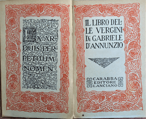 Gabriele d'Annunzio-Il Libro delle Vergini-Carabba-1917
