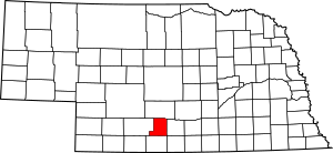 Map of Nebraska highlighting Gosper County