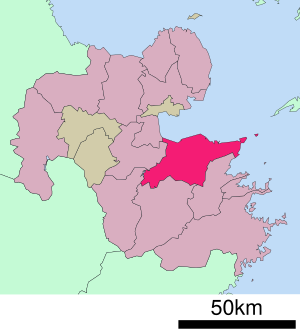 Location of Ōita in Ōita Prefecture