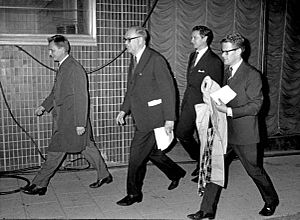 Olof Palme, Tage Erlander, Sten Andersson and Ingvar Carlsson 1968