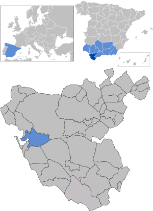 Location within the province of Cadiz