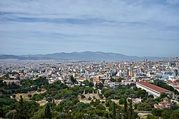 The Ancient Agora from the Areopagus on May 12, 2020