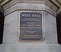 West hall plaque