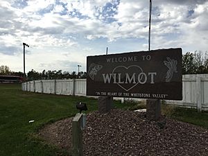 The welcome sign for Wilmot, October 2014