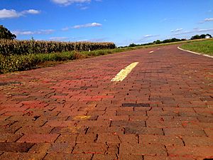 Brick Paved Route 66 Close-up