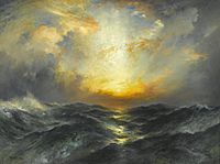 Brooklyn Museum - Sunset at Sea - Thomas Moran - overall